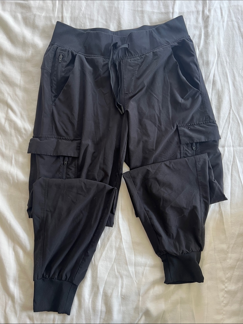 all in motion Black Cargo Jogger Pants with Ribbed Cuffs